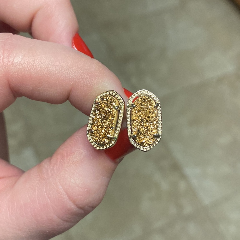 Kendra Scott Ellie Gold Drusy Studs